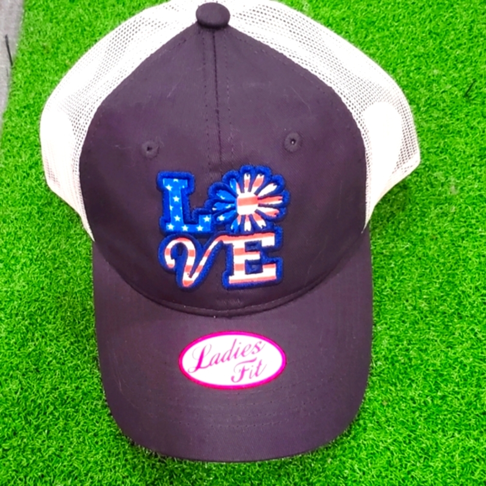 Ladies fit by outdoor cap 4th of July love ball cap hat new
